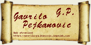 Gavrilo Pejkanović vizit kartica